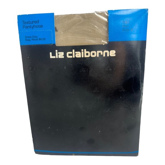 Liz Claiborne Vintage Textured Pantyhose Black Size 3 NIB - Picture 1 of 5